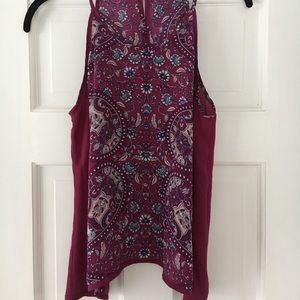 Pretty paisley loose fit sleeveless tank top
